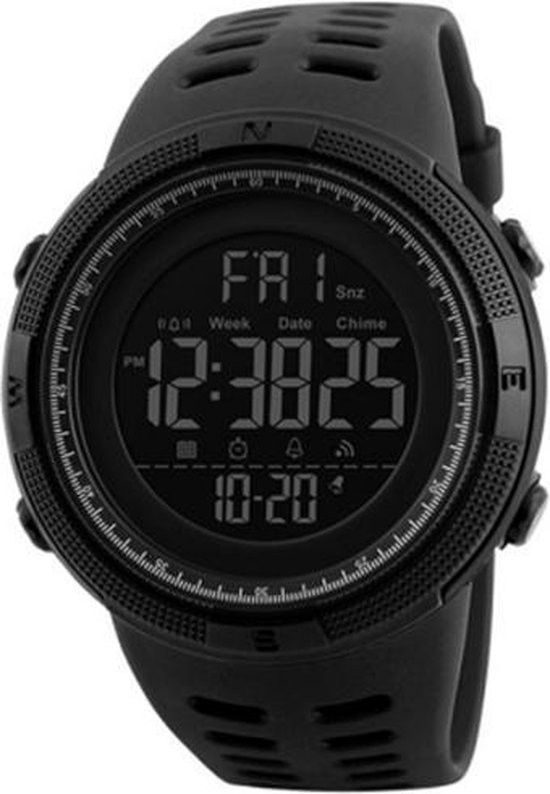 SKMEI Horloge - Zwart (kleur kast) - Zwart bandje - 40 mm