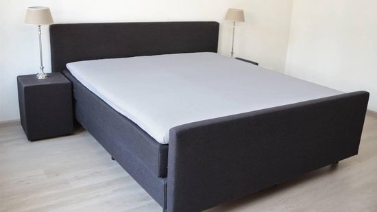 Snoozing - Katoen-satin - Topper - Hoeslaken - Simple - 90x210 cm - Grijs