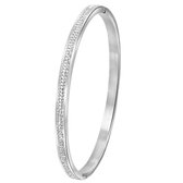 Lucardi - Dames bangle armband kristal - Staal - Bangle - Cadeau - Stijlvol - Zilverkleurig