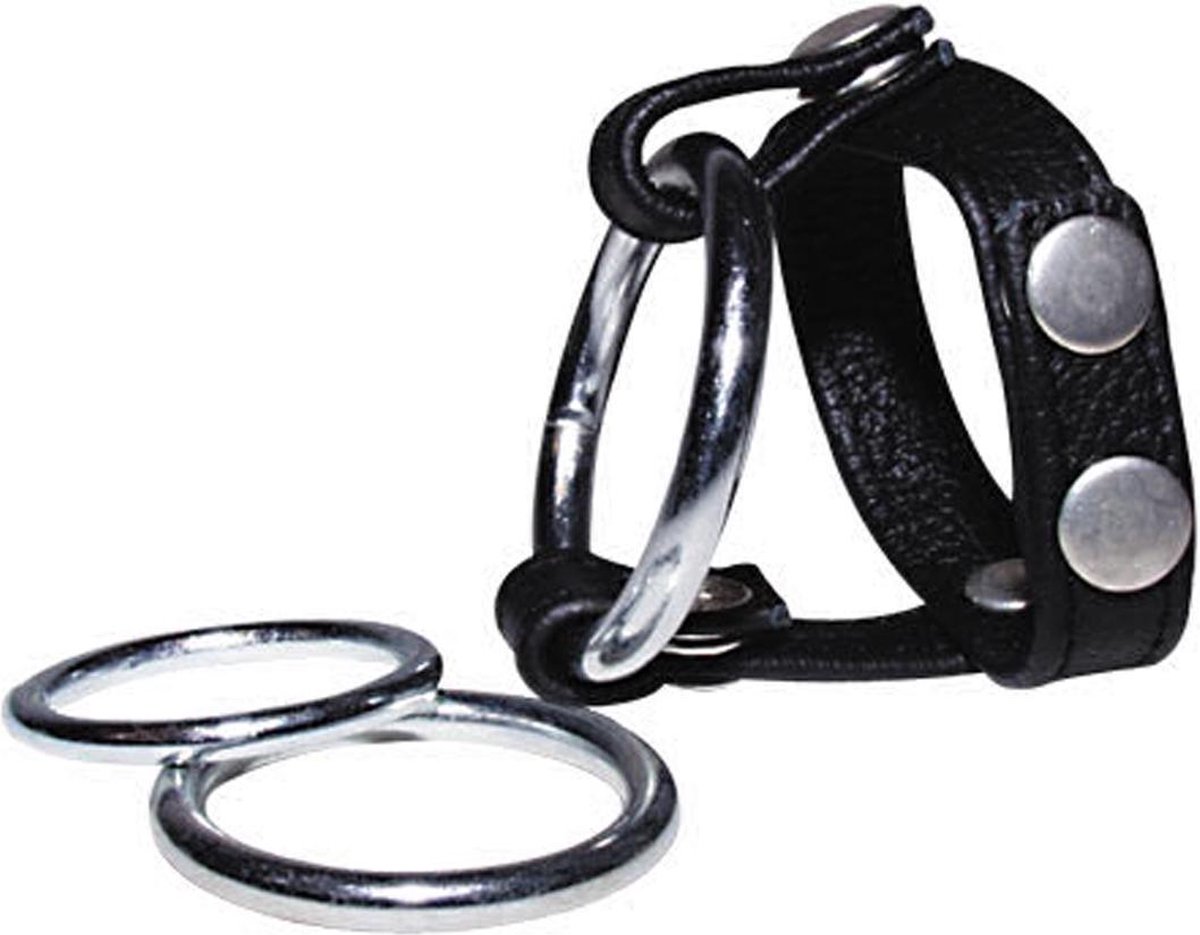 Sextreme Lederen Balzak Riem met 3 Penis Ringen met Druk Knopen voor Gemakkelijk... Sextreme Lederen Balzak Riem met 3 Penis Ringen met Druk Knopen voor Gemakkelijk...