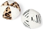 Plush toy safari, ball, 11cm white/brown