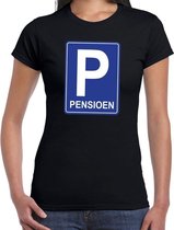 Pensioen P cadeau t-shirt zwart dames S