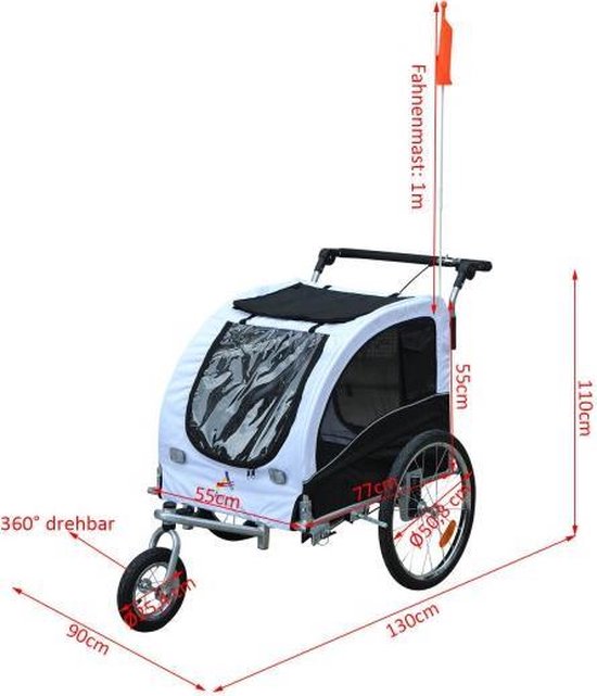 Penelope hoog Buik 2-in-1 Hondenfietskar Hondenbuggy - Fiets Hondenkar Wandelwagen -  Fietsaanhanger... | bol.com