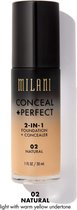 Milani Conceal + Perfect 2-in-1 Foundation + Concealer 02 Natural