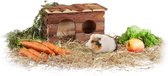 relaxdays Speelhuisje - knaagdierhuis - caviahuis - hamster huisje - groot - speelgoed