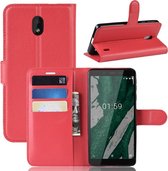 Book Case - Nokia 1 Plus Hoesje - Rood