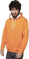 Oranje/witte sweater/trui hoodie voor heren - Holland feest kleding - Supporters/fan artikelen M (38/50)