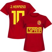 Spanje Team Dames J.Hermoso 10 T-shirt - Rood - XXL