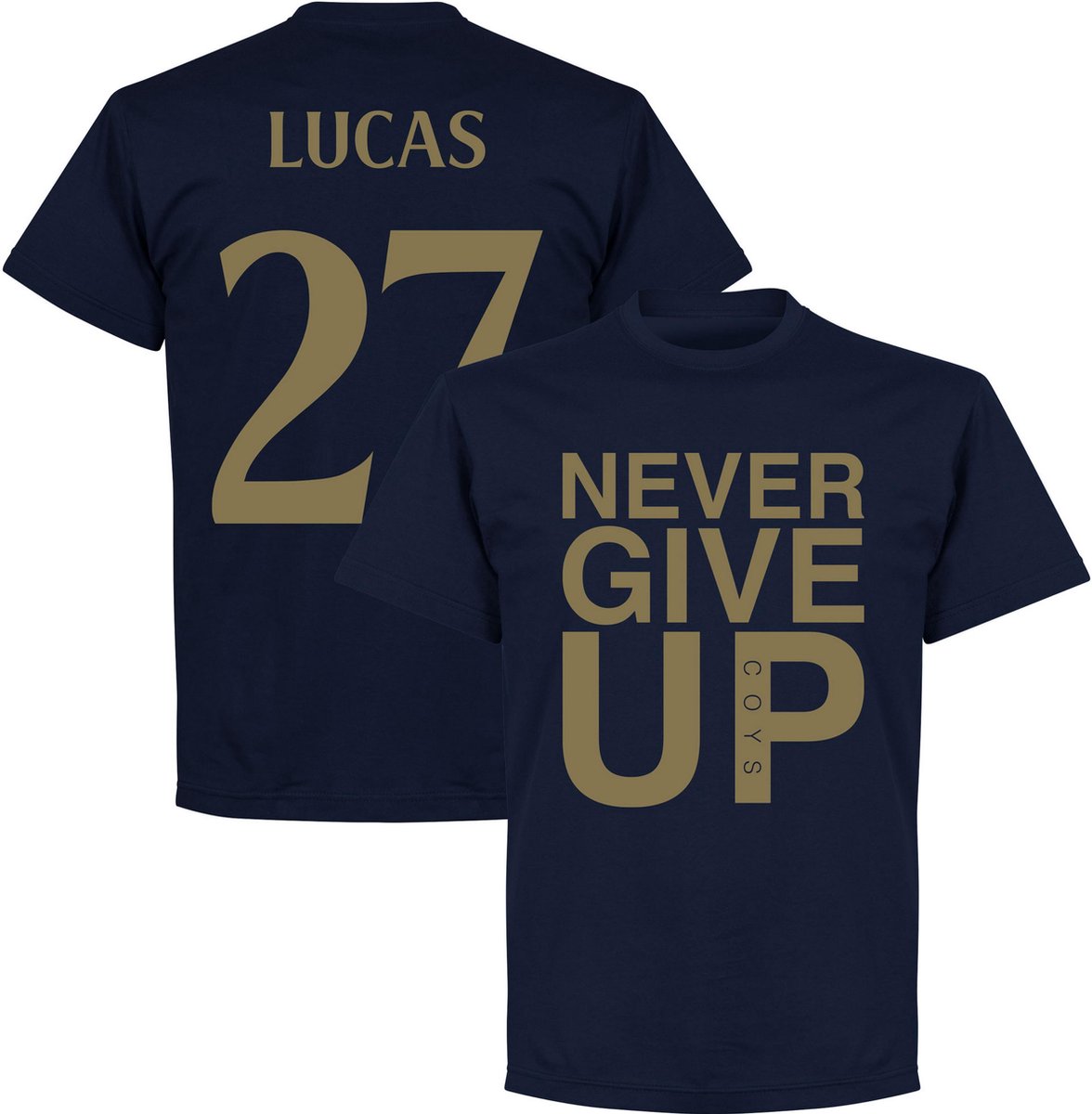 Never Give Up Spurs Lucas 27 T-Shirt - Navy/ Goud - L