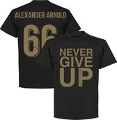 Never Give Up Liverpool Alexander Arnold 66 T-Shirt - Zwart/ Goud - 5XL