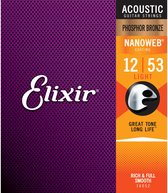 Elixir 16052 | cordes de guitare acoustique | Bronze phosphoreux Nanoweb Light 12-53