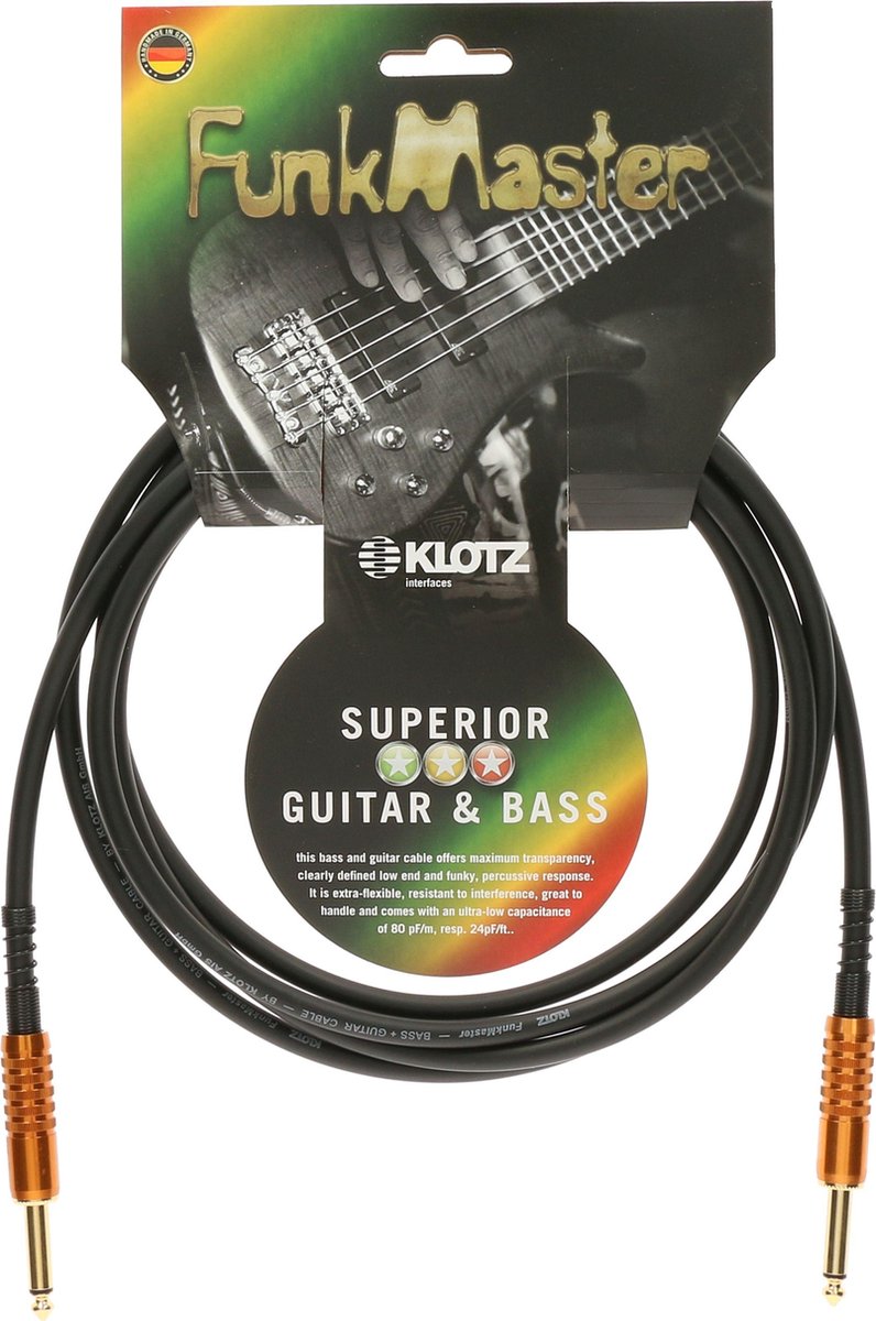Klotz TM-0450 Funkmaster TM Stevens instrumentkabel 4.5 meter recht