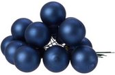 Basic Blue Combi Kerstballen - Transbox A 144 Glass Baubles On Wire Matt Night Blue Dia2.5c