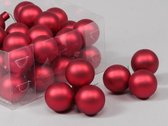 Rood Mat Kerstballen - Cb. 36 Glasballen/wire Rood Mat 40mm