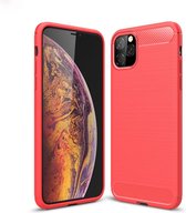 Armor Brushed TPU Back Cover - iPhone 11 Pro Max Hoesje - Rood