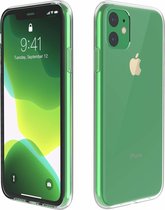 Ultra Thin Silicone Case Geschikt Voor Apple Iphone 11 - Transparant + Glazen Screenprotector