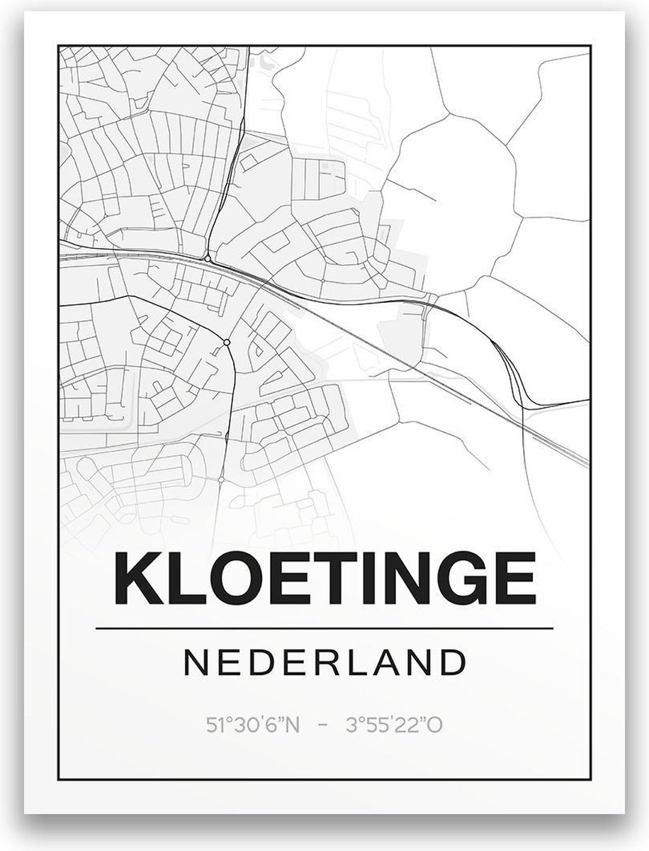 Poster/plattegrond KLOETINGE - A4