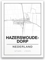 Poster/plattegrond HAZERSWOUDE-DORP - A4