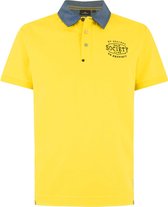 HV Society Poloshirt Jayson Bright Geel Blue Oxford Collar - L