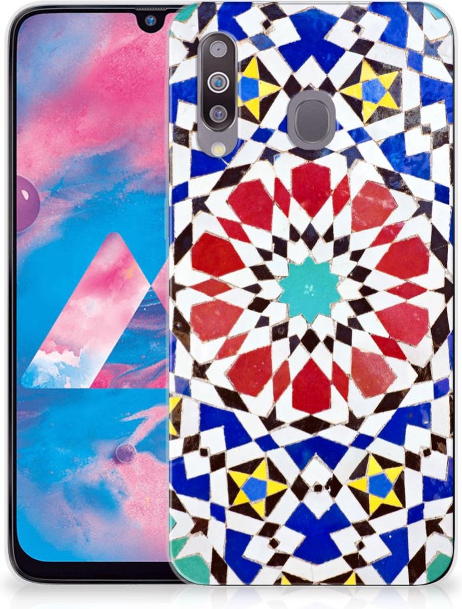 TPU Hoesje voor Samsung Galaxy M30 TPU Siliconen Hoesje Mozaïek