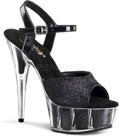 Pleaser Sandaal met enkelband -37 Shoes- DELIGHT-609-5G US 7 Zwart