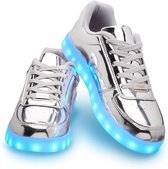 Schoenen met lichtjes - Lichtgevende led schoenen - Zilver - Maat 45