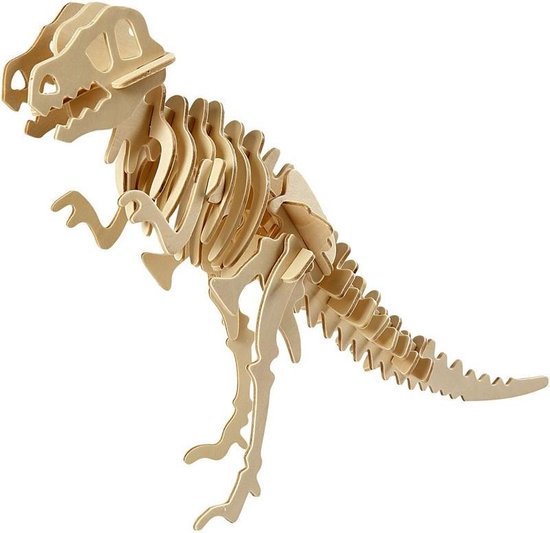 3D puzzel dinosaurus velociraptor hout - 3D dino bouw speelgoed - 33 x 8 x  23 cm | bol.com