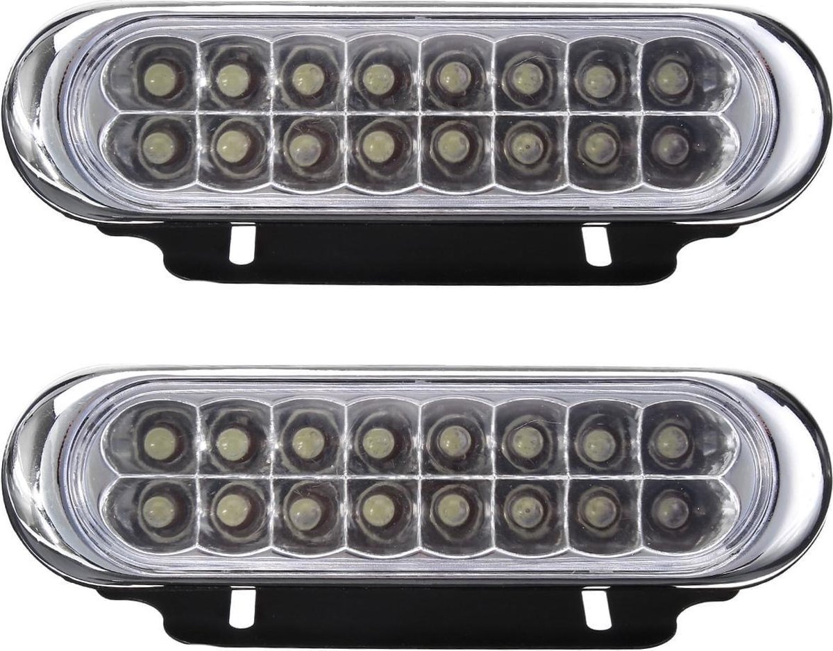 Paar Universal 16 LED Auto Dagrijlichten DRL Mistdagaandrijving Lamp