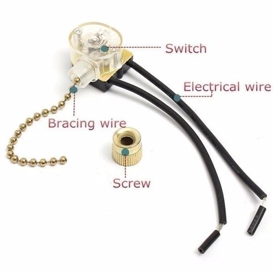 Shappy 2 pak bulstige trekkettingverlenging met stekker voor plafondlamp ventilatorketting