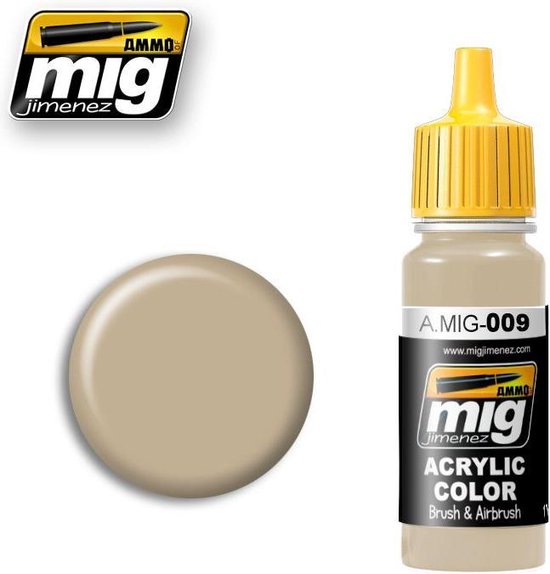 Munition Acrylfarbe Mig-0067 Light Sand Grau – 17 Ml, Wasserlöslich, Ungiftig, Made In Spain
