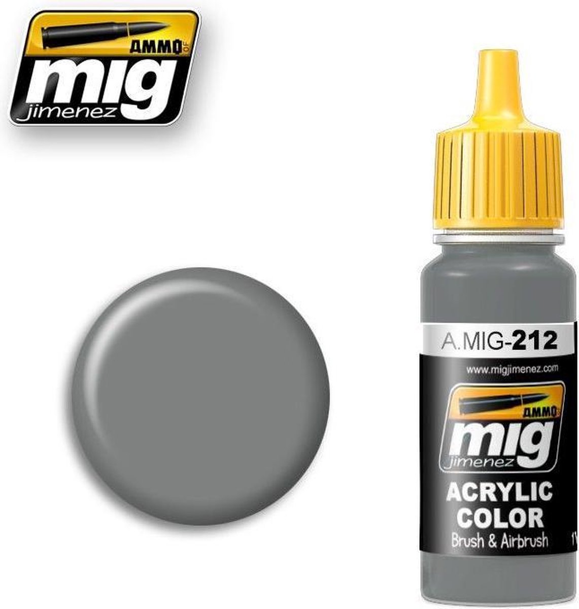 AMMO MIG 0212 FS 36373 Silver Grey - Acryl Verf flesje