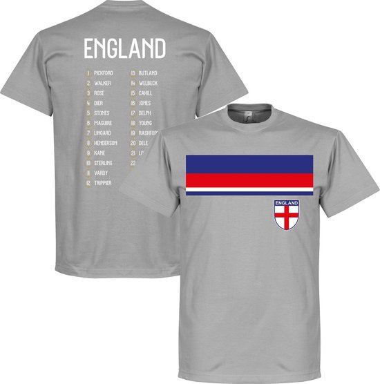 Engeland WK 2018 Squad T-Shirt - Grijs - XXXL
