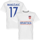 Kroatie Mandzukic 17 Team T-Shirt - Wit - XL