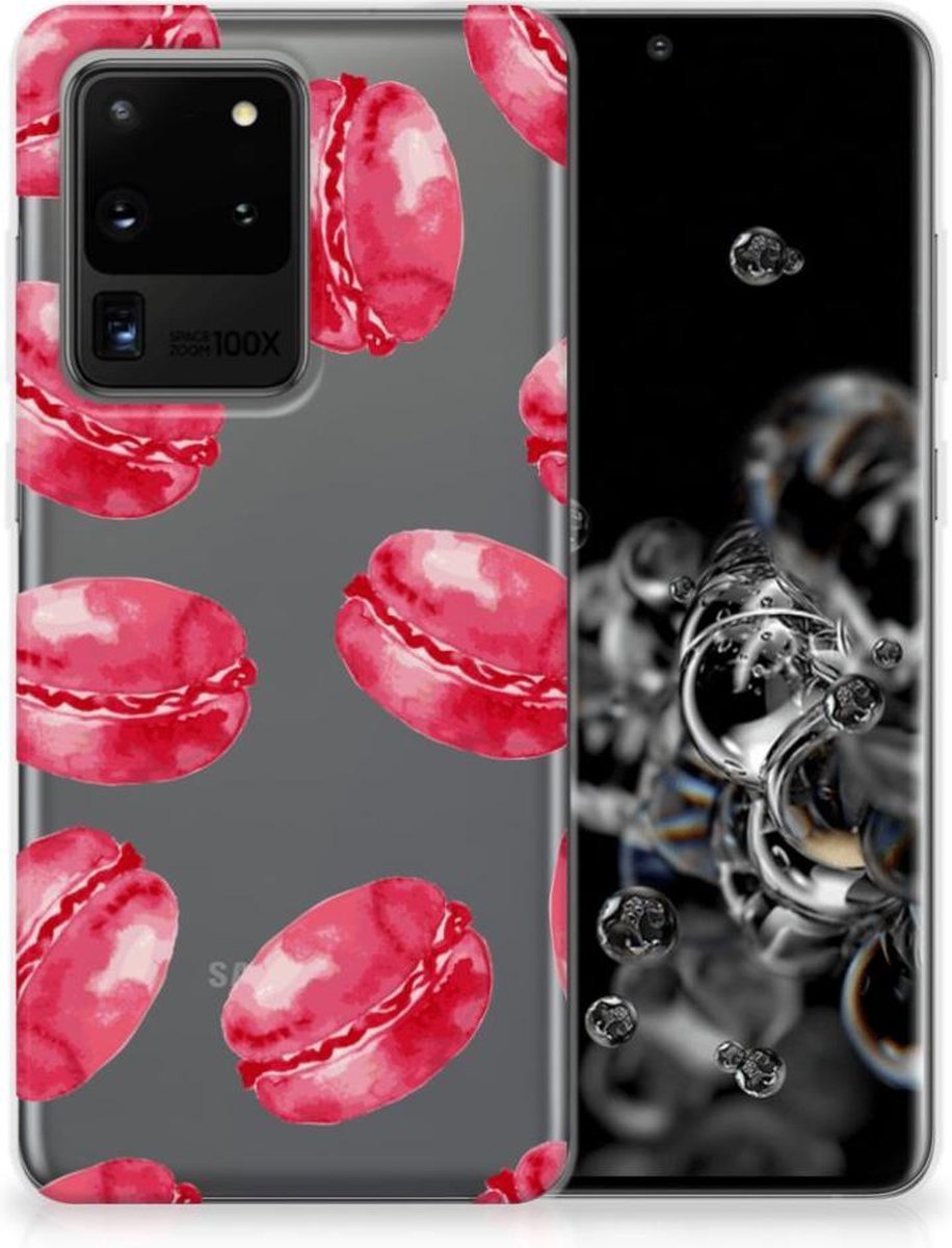 Back Cover voor Samsung Galaxy S20 Ultra Siliconen Case Pink Macarons