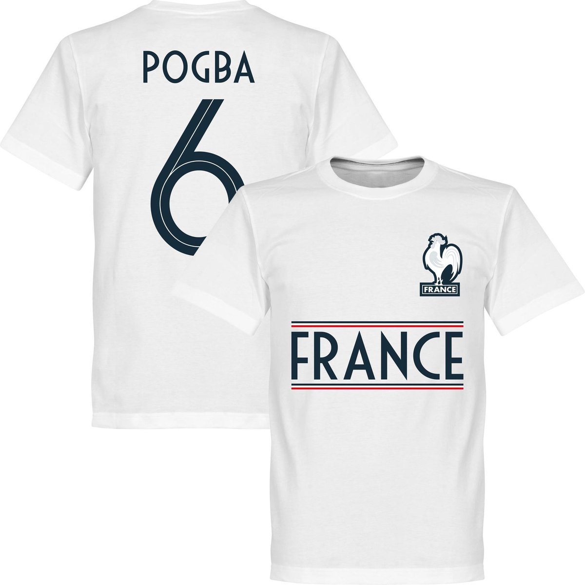 Frankrijk Pogba 6 Team T-Shirt - Wit - S