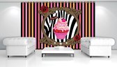 Cupcake Stripes Photo Wallcovering