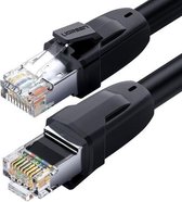 By Qubix internetkabel - 8m UGREEN cat 8 Rond Ethernet LAN netwerk kabel (25Gbps) - Zwart - UTP kabel - RJ45 - UTP kabel