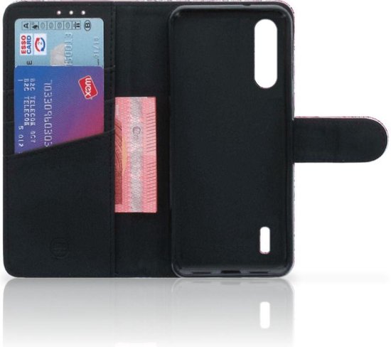 PU Etui Housse en PU Cuir Portefeuille de Protection Xiaomi Mi 9 Lite Coque Téléphone Swirl Pink