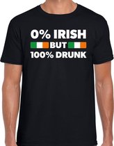 St. Patricks day not Irish but drunk t-shirt zwart heren - St Patrick's day kleding - kleding / outfit L