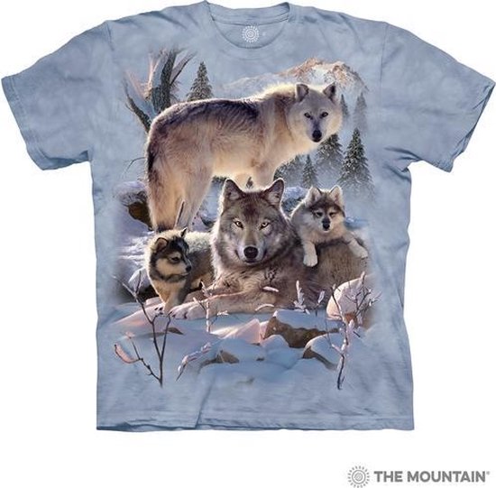 The Mountain T-shirt Wolf Family Mountain T-shirt unisexe taille S
