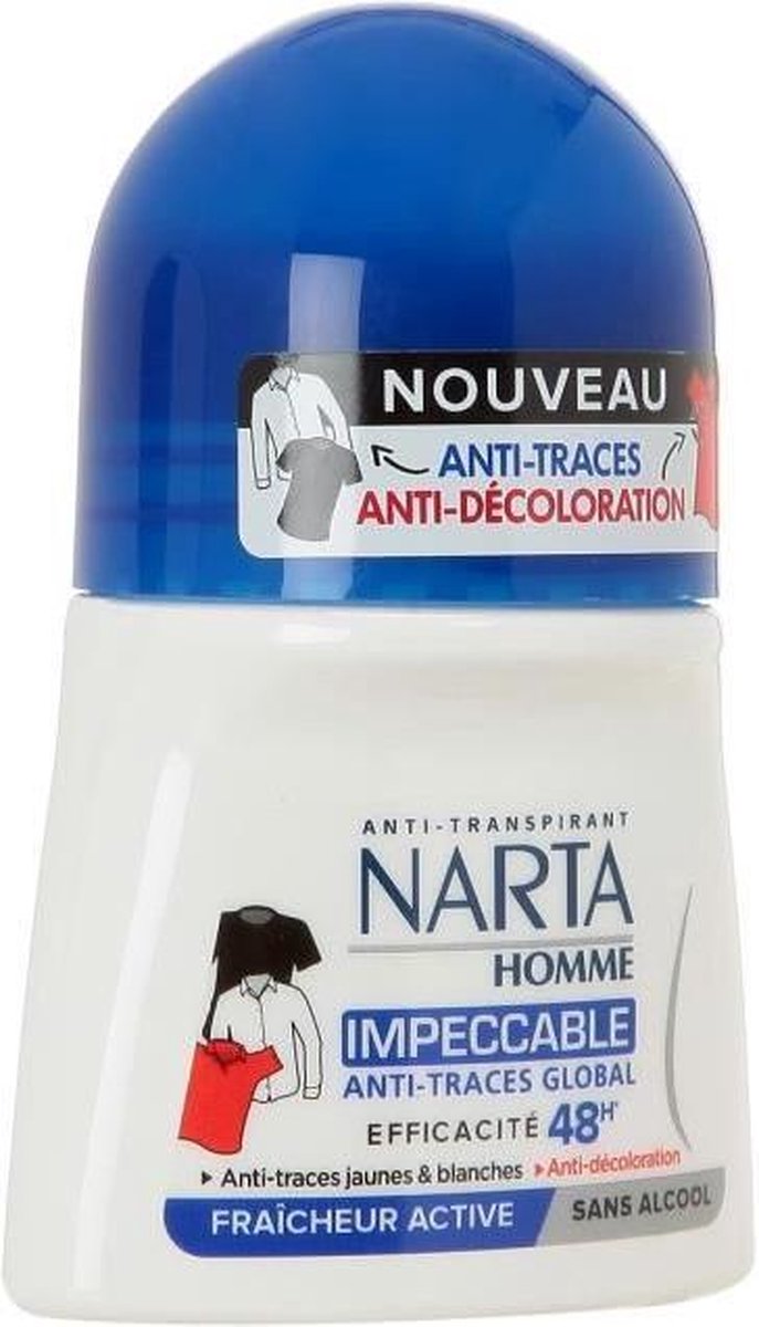 NARTA Man Déodorant Anti trace 48H Ball - 50 ml | bol.com