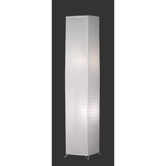 boycot Paleis bros LED Vloerlamp - Trion Bamino - E27 Fitting - 2-lichts - Vierkant - Mat Wit  -... | bol.com