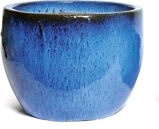 zadel Explosieven Corrupt Bloembak Pot egg d50 cm h40 cm blauw Mcollections | bol.com