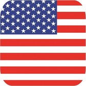 45x Sous-bocks Carré du drapeau américain - Articles de fête USA / États-Unis - Décoration champêtre