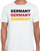 Germany landen t-shirt wit voor heren - Duitsland / landen shirt / kleding - Duitse kleuren L
