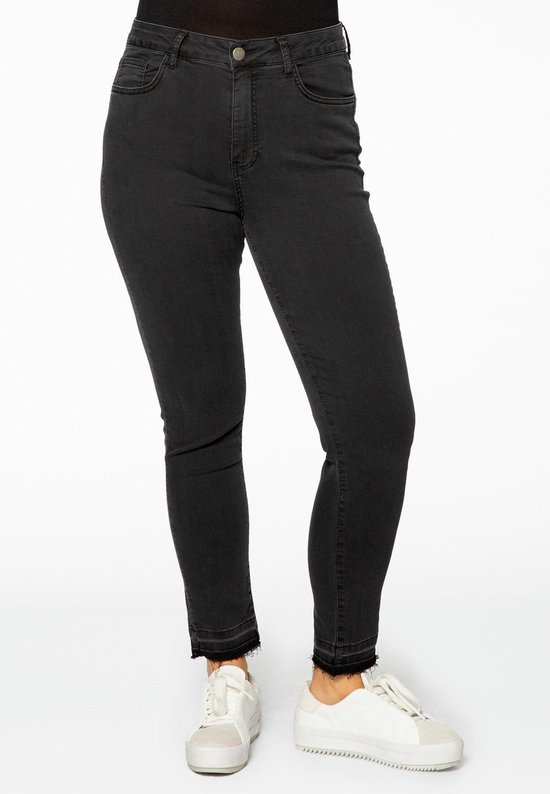 Yoek | Grote maten - dames jeans high waist - grijs