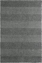 Handgeweven laagpolig vloerkleed Dakota - Wol - grijs - 80x150 cm