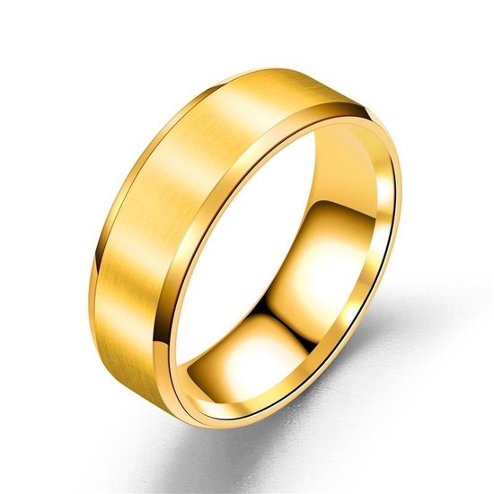 Goud Kleurige Ring met Strak Gepolijste Rand | 18 - 23mm | Ringen Mannen |  Ringen... | bol.com
