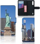 Coque Xiaomi Mi 9 Lite Cuir PU Premium Housse Portefeuille Coque pour Statue De La Liberté