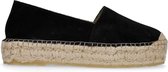 Sacha - Dames - Zwarte suède plateau espadrilles - Maat 36